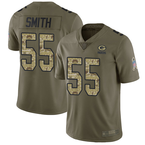 Green Bay Packers Limited Olive Camo Men #55 Smith Za Darius Jersey Nike NFL 2017 Salute to Service->youth nfl jersey->Youth Jersey